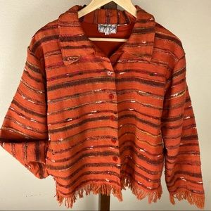 Frayed multicolored blazer. - 627